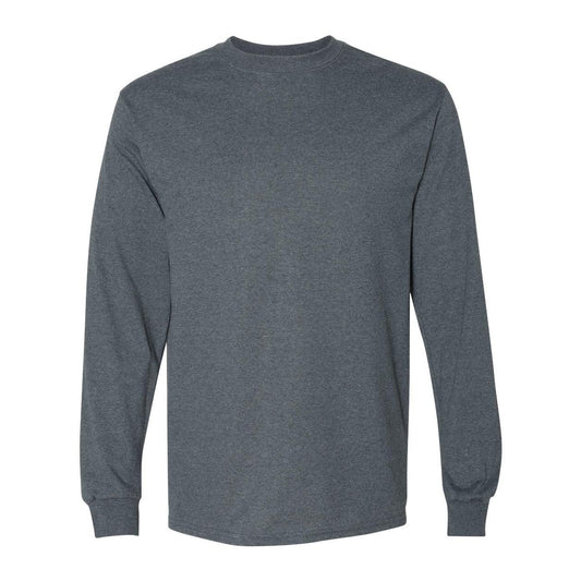 Dark Heather - Front - Gildan DryBlend 50-50 Long Sleeve T-Shirt