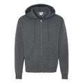 Charcoal Heather - Front - Champion Powerblend Full-Zip Hooded Sweatshirt