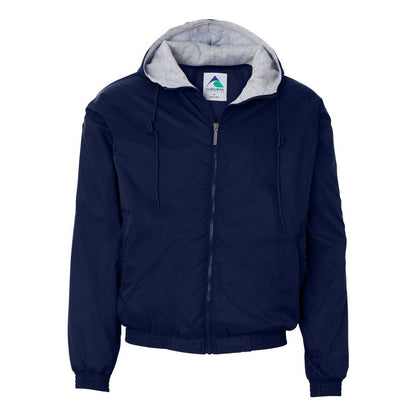 Navy - Front - Augusta Sportswear Fleece Lined Hooded Jacket