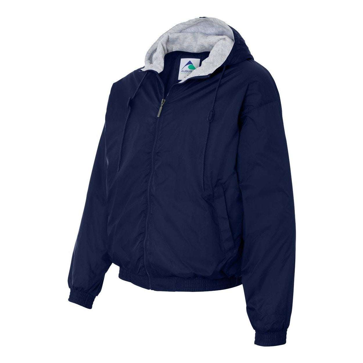 Navy - Side - Augusta Sportswear Fleece Lined Hooded Jacket