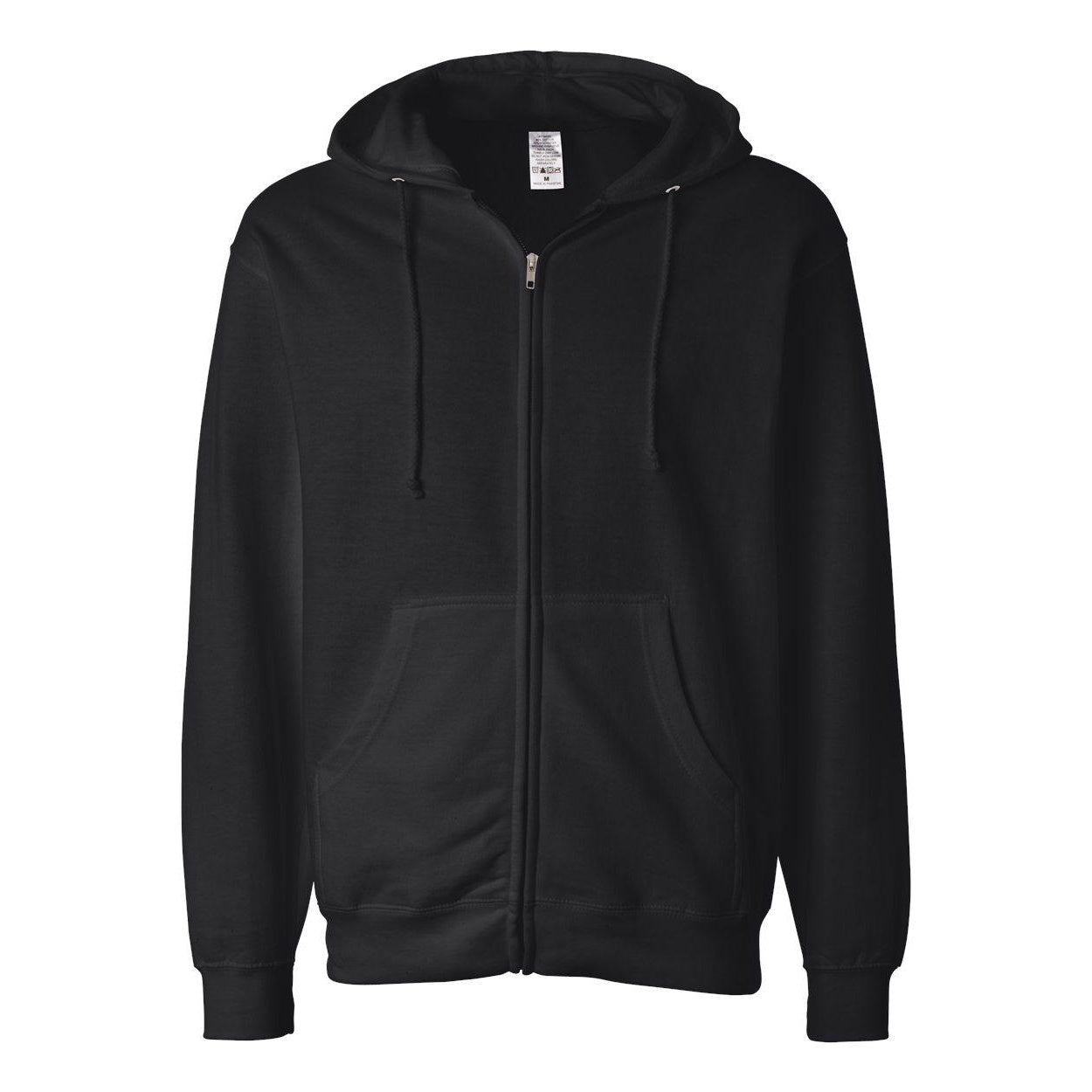 Black - Front - Independent Trading Co. Midweight Full-Zip Hooded Sweatshirt