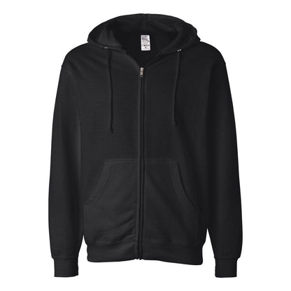 Black - Front - Independent Trading Co. Midweight Full-Zip Hooded Sweatshirt
