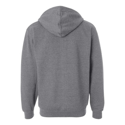 Gunmetal Heather - Back - Independent Trading Co. Midweight Full-Zip Hooded Sweatshirt