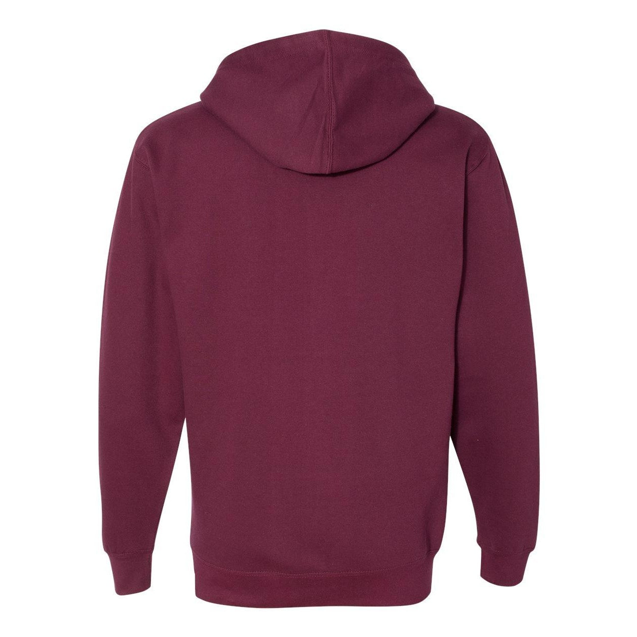 Maroon - Back - Independent Trading Co. Midweight Full-Zip Hooded Sweatshirt