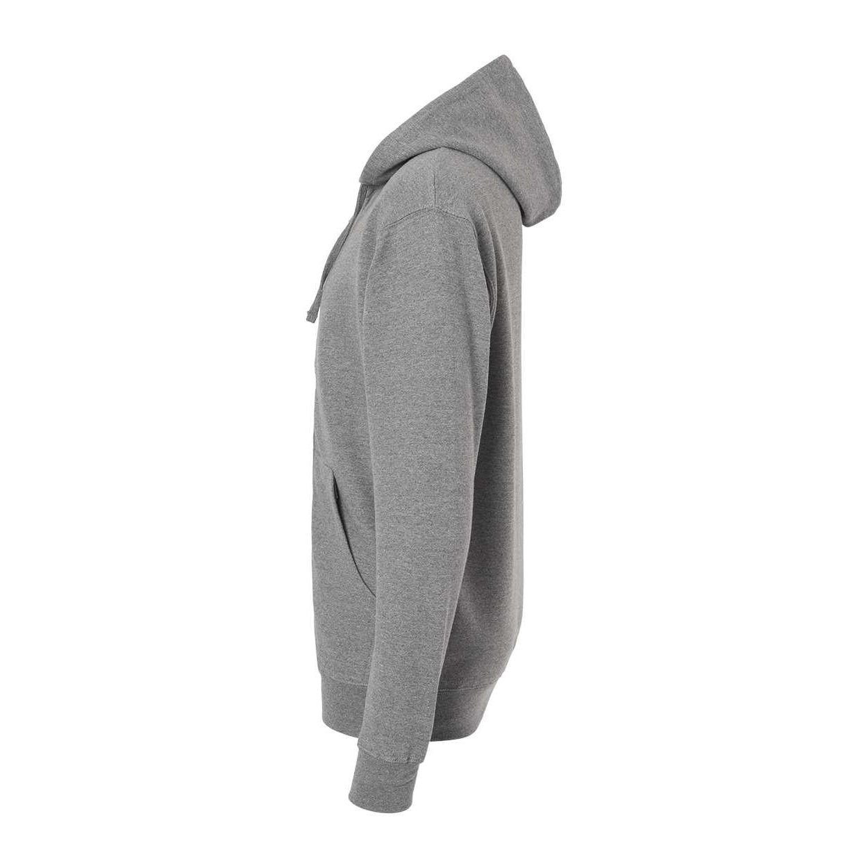 Gunmetal Heather - Side - Independent Trading Co. Midweight Full-Zip Hooded Sweatshirt