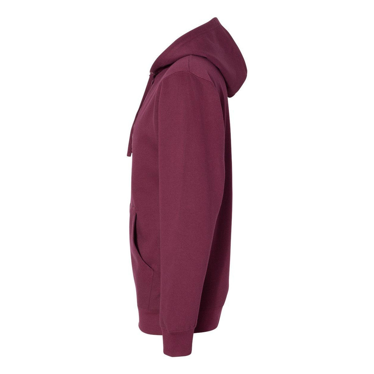 Maroon - Side - Independent Trading Co. Midweight Full-Zip Hooded Sweatshirt