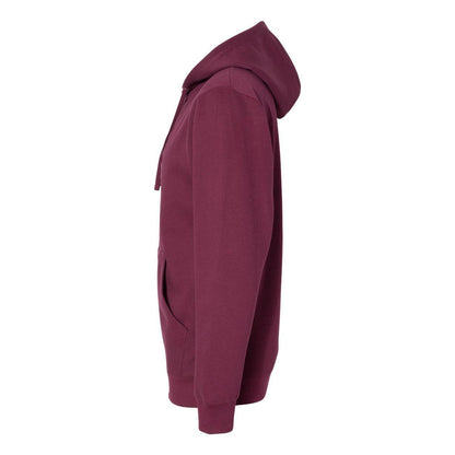 Maroon - Side - Independent Trading Co. Midweight Full-Zip Hooded Sweatshirt