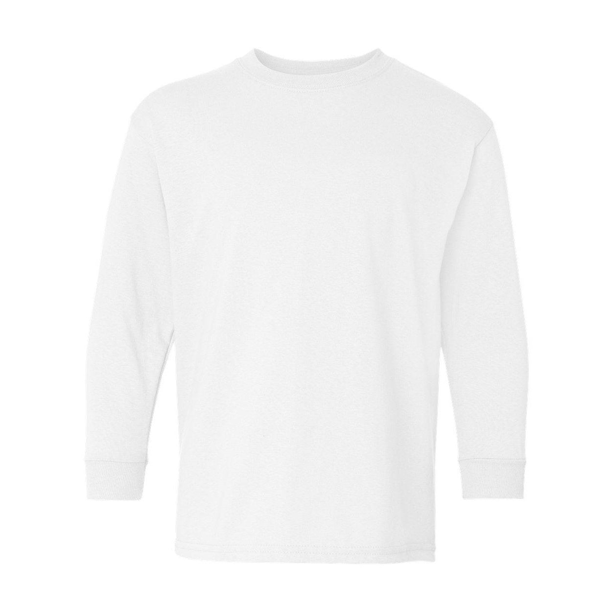 White - Front - Gildan Heavy Cotton Youth Long Sleeve T-Shirt