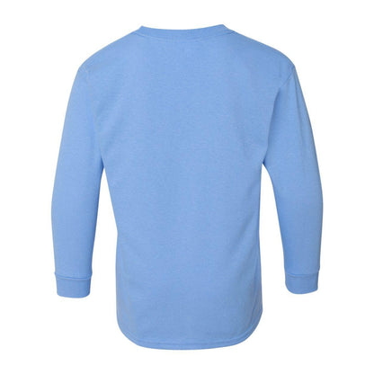 Carolina Blue - Back - Gildan Heavy Cotton Youth Long Sleeve T-Shirt
