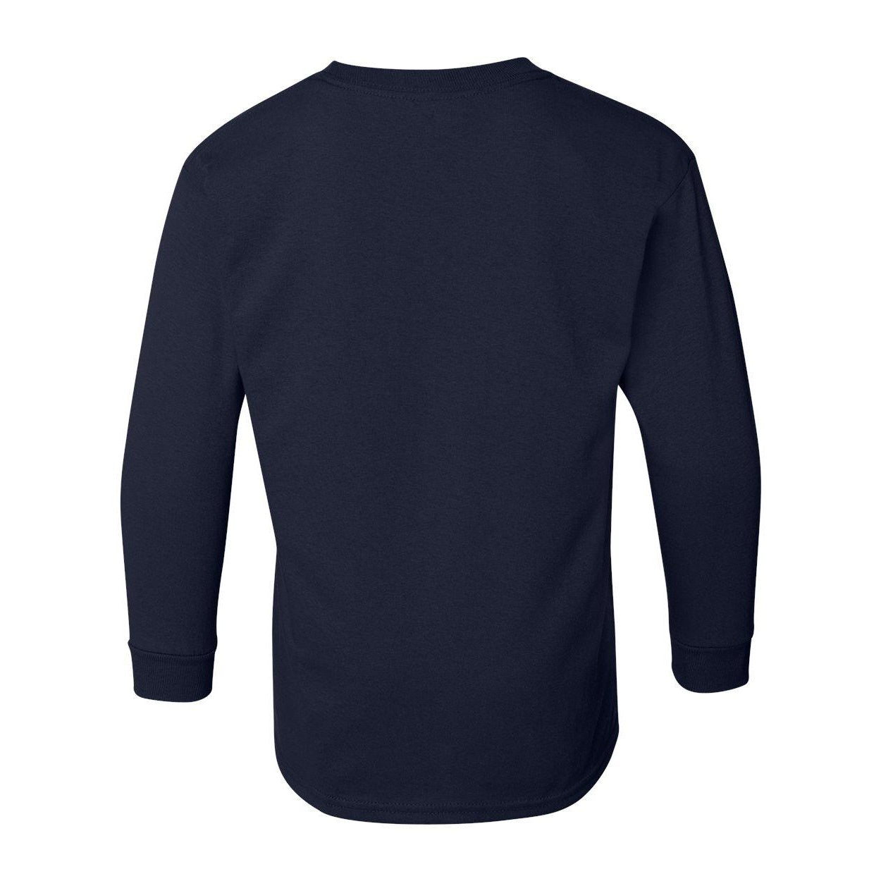Navy - Back - Gildan Heavy Cotton Youth Long Sleeve T-Shirt