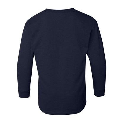 Navy - Back - Gildan Heavy Cotton Youth Long Sleeve T-Shirt
