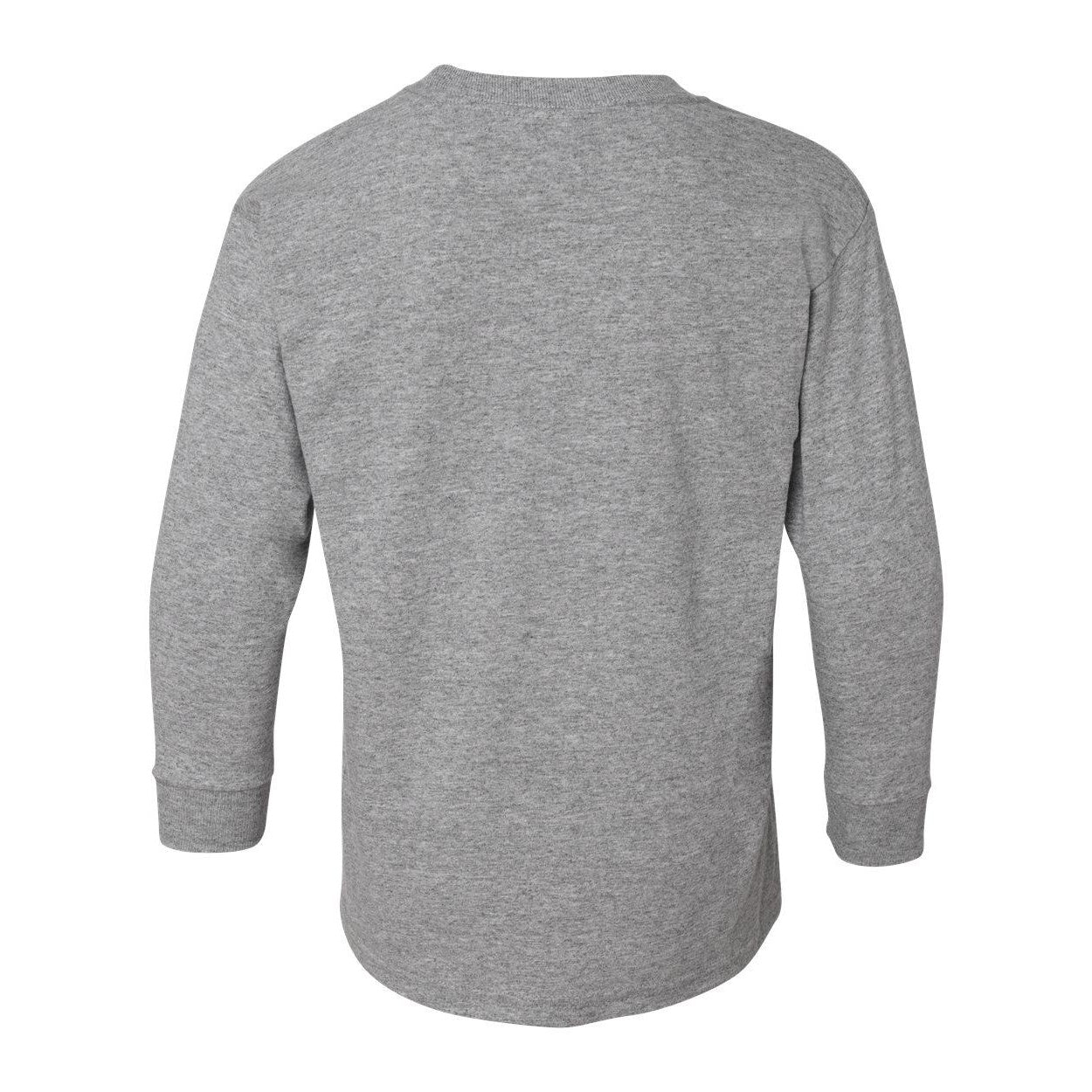 Sport Grey - Back - Gildan Heavy Cotton Youth Long Sleeve T-Shirt