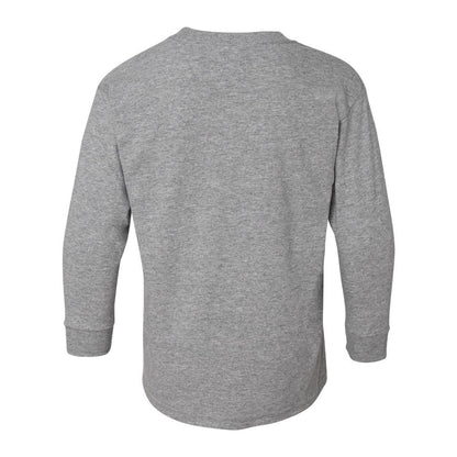 Sport Grey - Back - Gildan Heavy Cotton Youth Long Sleeve T-Shirt