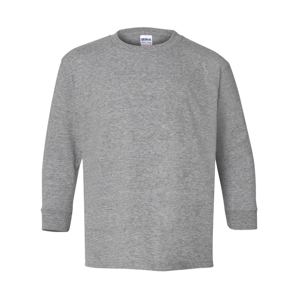 Sport Grey - Front - Gildan Heavy Cotton Youth Long Sleeve T-Shirt