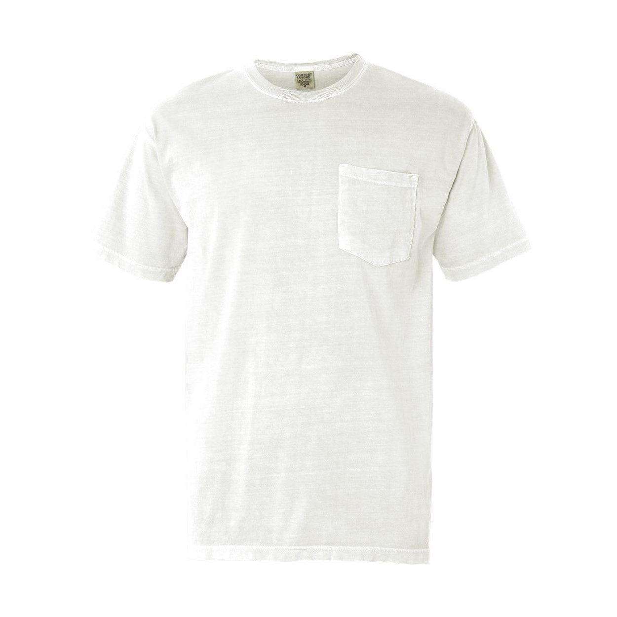 White - Front - Comfort Colors Garment-Dyed Heavyweight Pocket T-Shirt