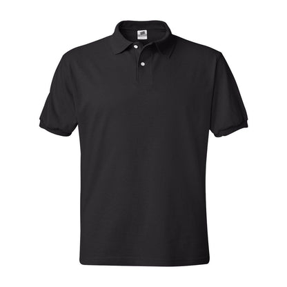 Black - Front - Hanes Ecosmart Jersey Polo