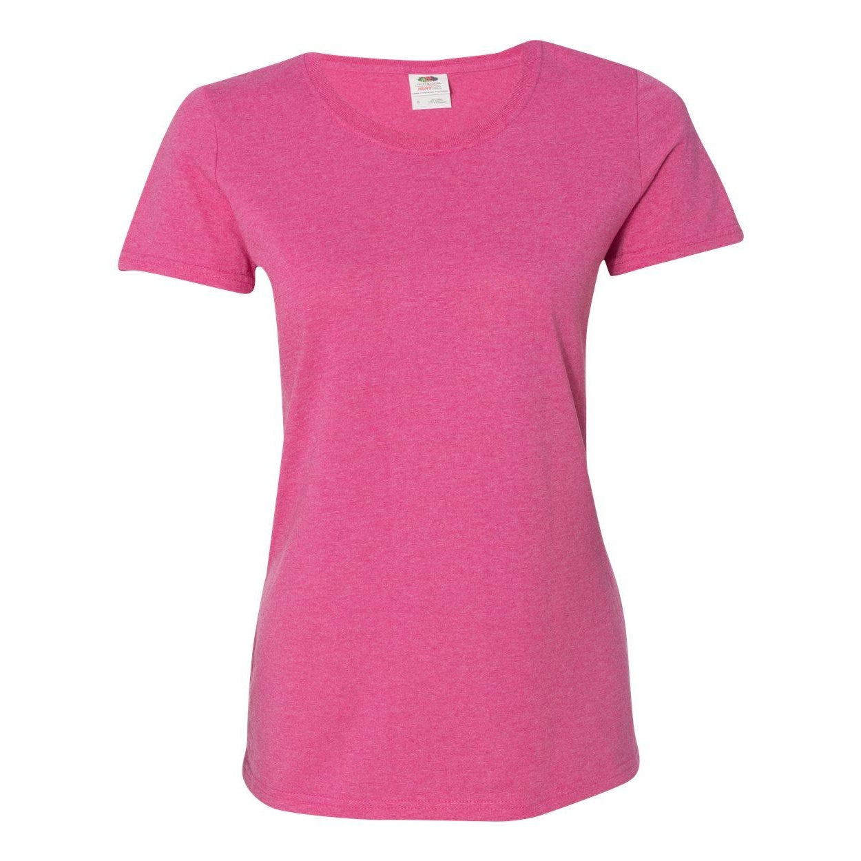 Retro Heather Pink - Front - Fruit of the Loom HD Cotton Women's Short Sleeve T-Shirt