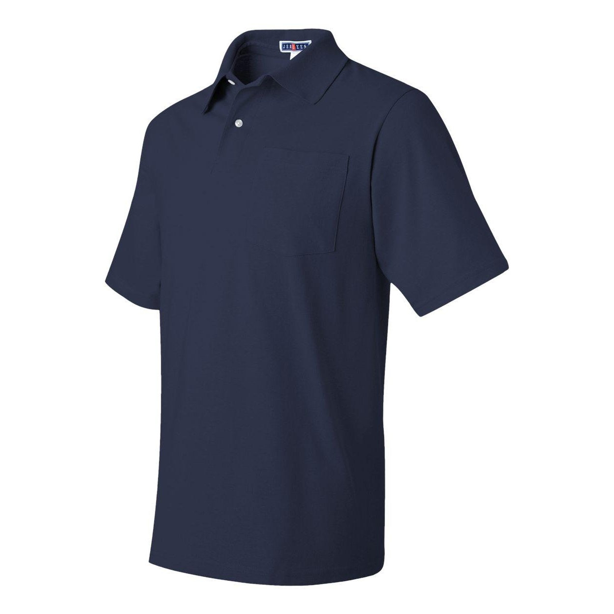 J. Navy - Side - JERZEES SpotShield 50-50 Polo with Pocket