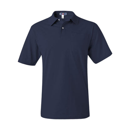 J. Navy - Front - JERZEES SpotShield 50-50 Polo with Pocket