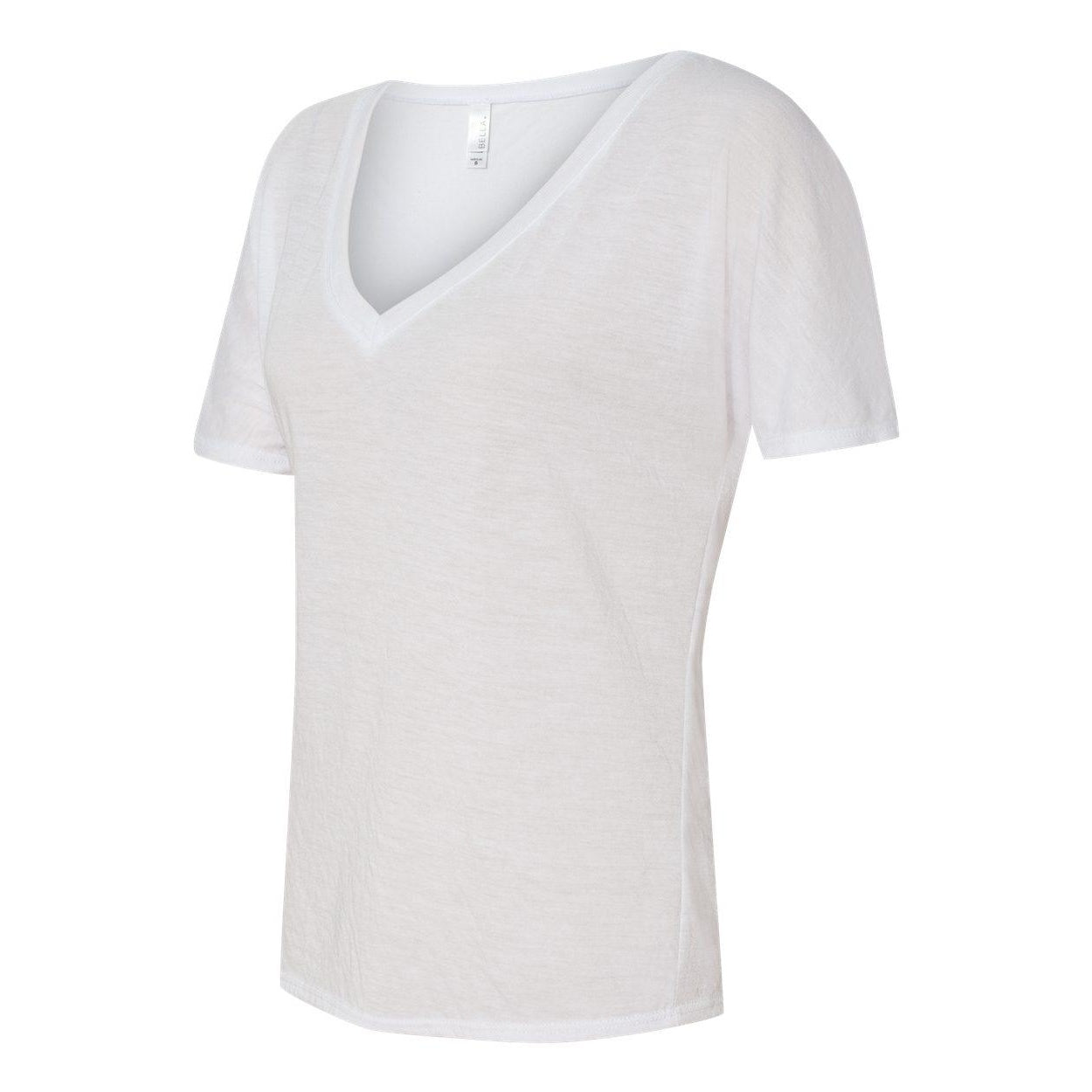 White - Side - BELLA + CANVAS Womens Slouchy V-Neck Tee