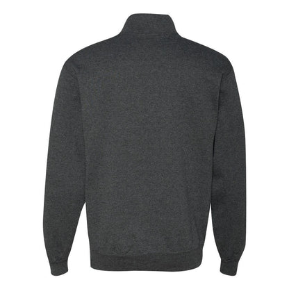 Black Heather - Back - JERZEES Nublend Cadet Collar Quarter-Zip Sweatshirt