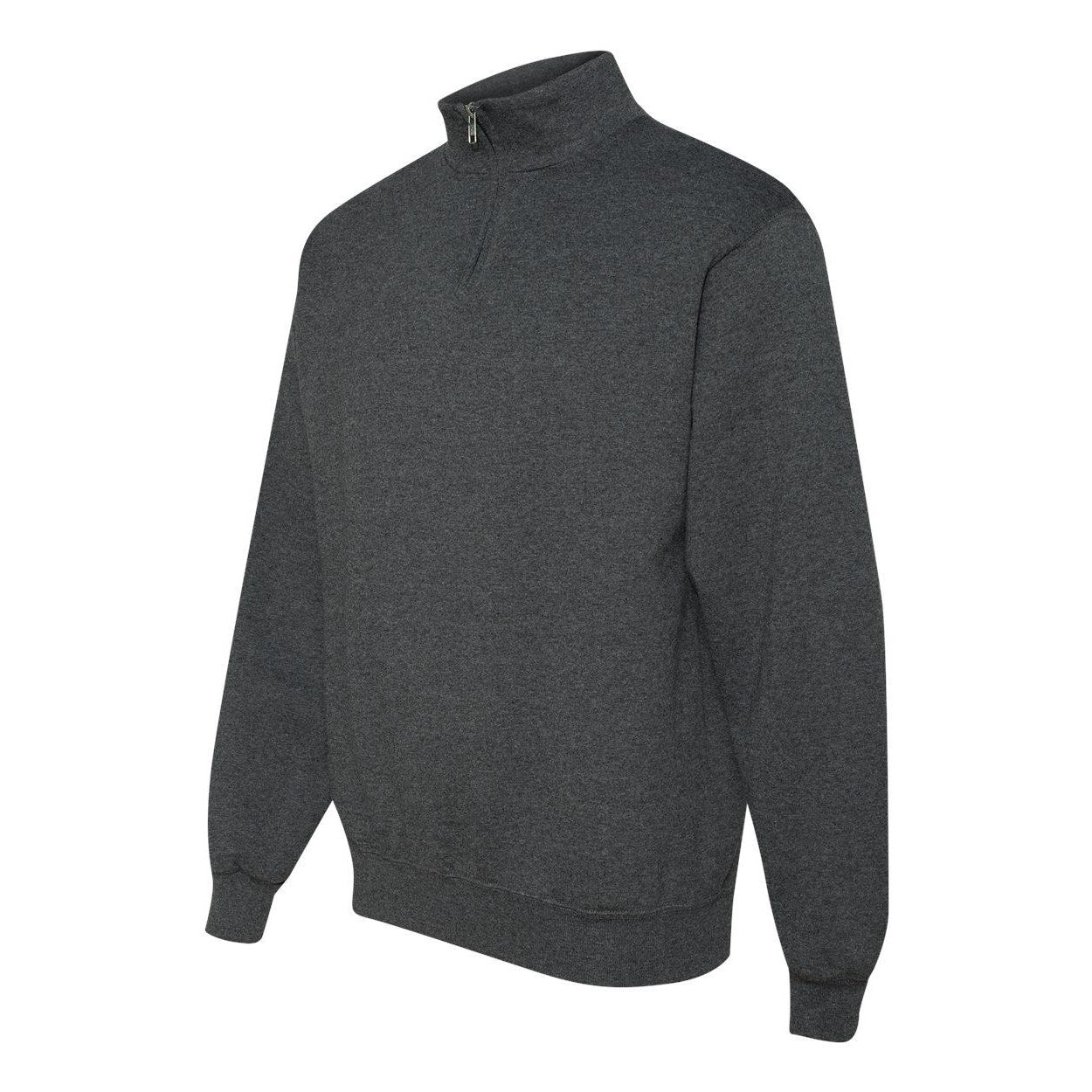 Black Heather - Side - JERZEES Nublend Cadet Collar Quarter-Zip Sweatshirt