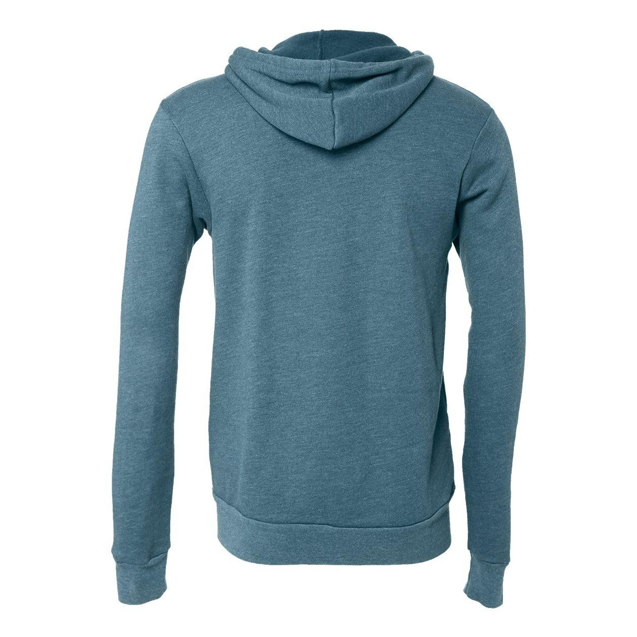 Heather Deep Teal - Back - BELLA + CANVAS Sponge Fleece Full-Zip Hoodie