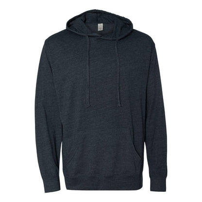 Classic Navy Heather - Front - Independent Trading Co. Lightweight Hooded Pullover T-Shirt