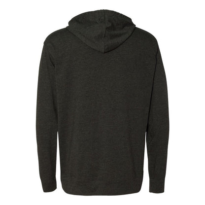Charcoal Heather - Back - Independent Trading Co. Lightweight Hooded Pullover T-Shirt