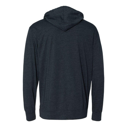 Classic Navy Heather - Back - Independent Trading Co. Lightweight Hooded Pullover T-Shirt