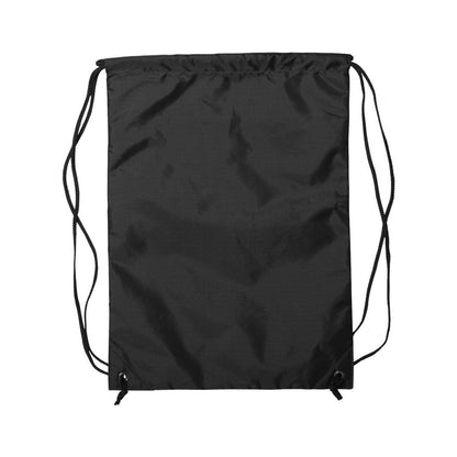 Black - Back - Liberty Bags Zippered Drawstring Backpack