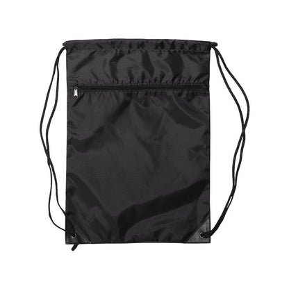 Black - Front - Liberty Bags Zippered Drawstring Backpack