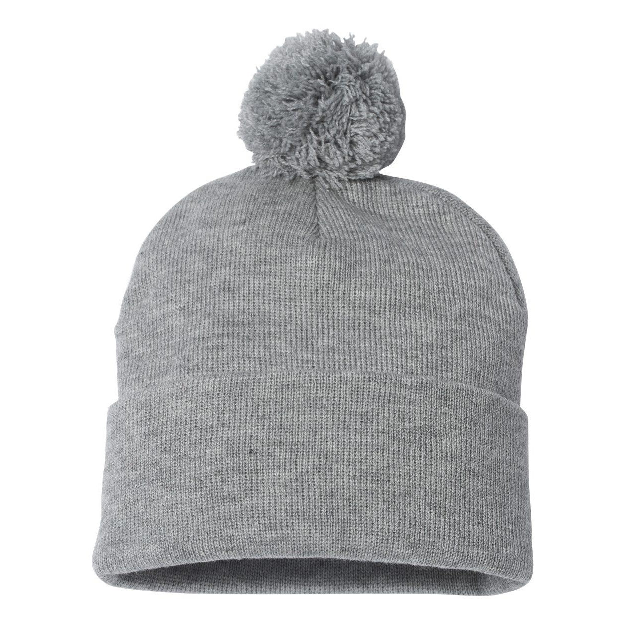 Heather Grey - Front - Sportsman Pom-Pom 12 Knit Beanie