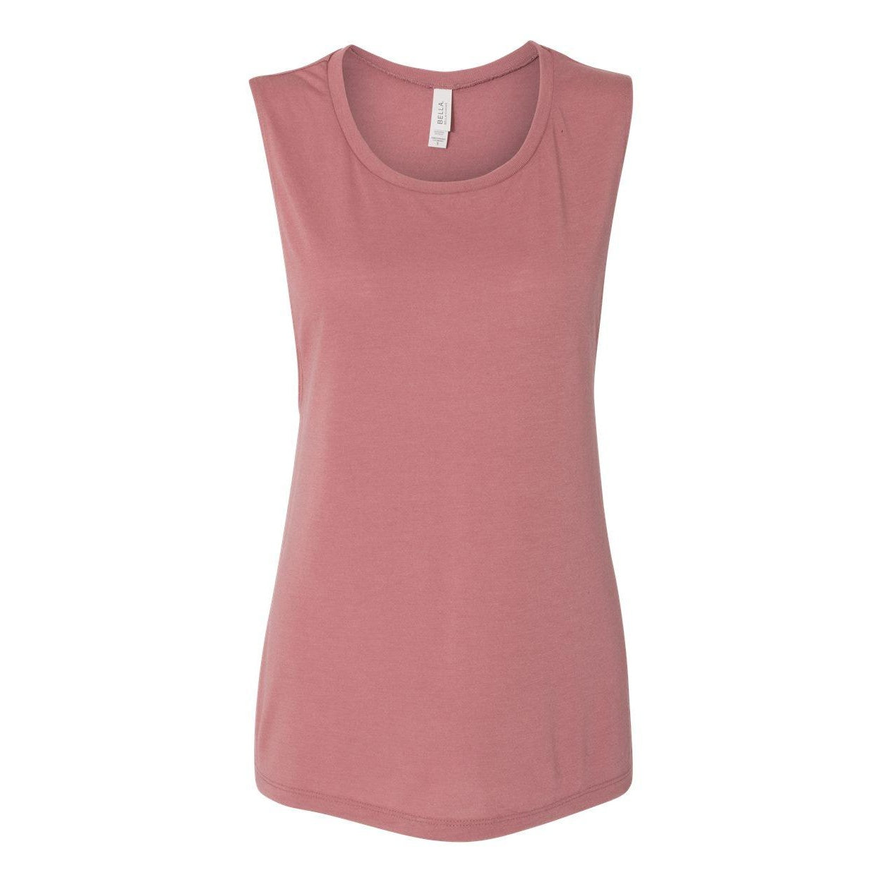 Mauve - Front - BELLA + CANVAS Women's Flowy Scoop Muscle Tank