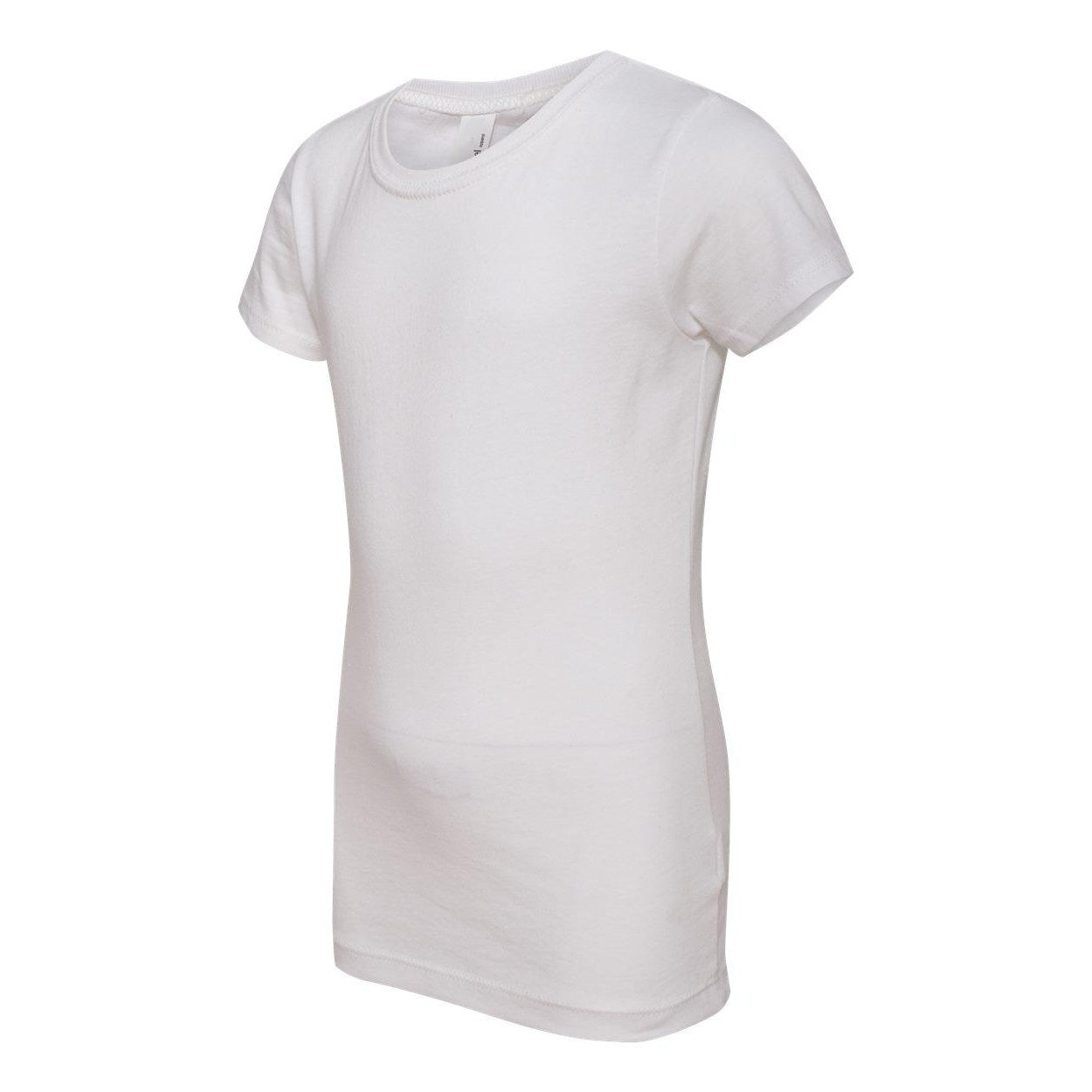 White - Side - Next Level Girls Cotton Princess T-Shirt