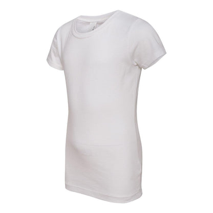 White - Side - Next Level Girls Cotton Princess T-Shirt