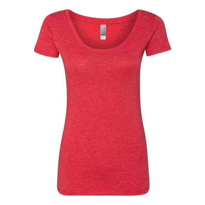 Vintage Red - Front - Next Level Womens Triblend Scoop Neck T-Shirt