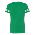 Vintage Green- White - Back - LAT Women's Football V-Neck Fine Jersey Tee