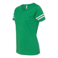 Vintage Green- White - Side - LAT Women's Football V-Neck Fine Jersey Tee