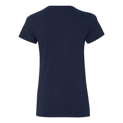 Navy - Back - Gildan Heavy Cotton Womens V-Neck T-Shirt