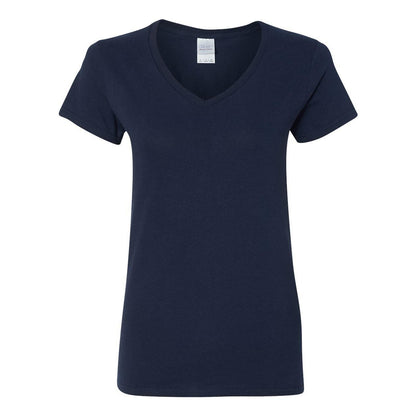Navy - Front - Gildan Heavy Cotton Womens V-Neck T-Shirt