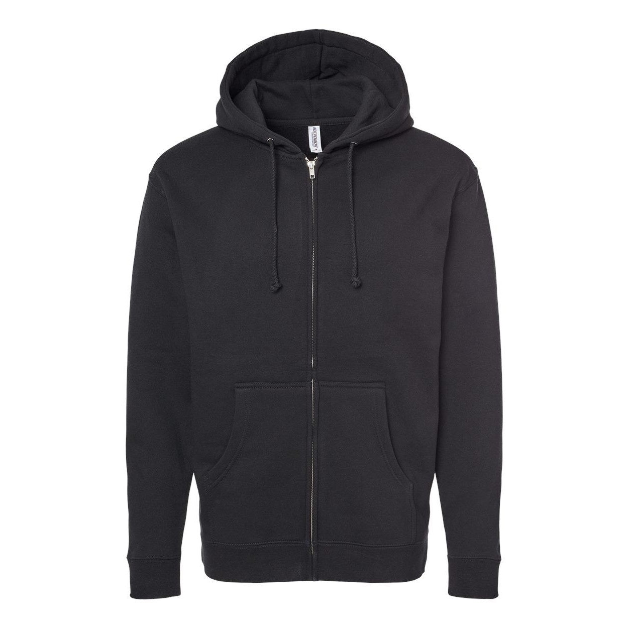 Black - Front - Independent Trading Co. Heavyweight Full-Zip Hooded Sweatshirt