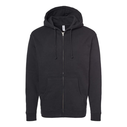 Black - Front - Independent Trading Co. Heavyweight Full-Zip Hooded Sweatshirt