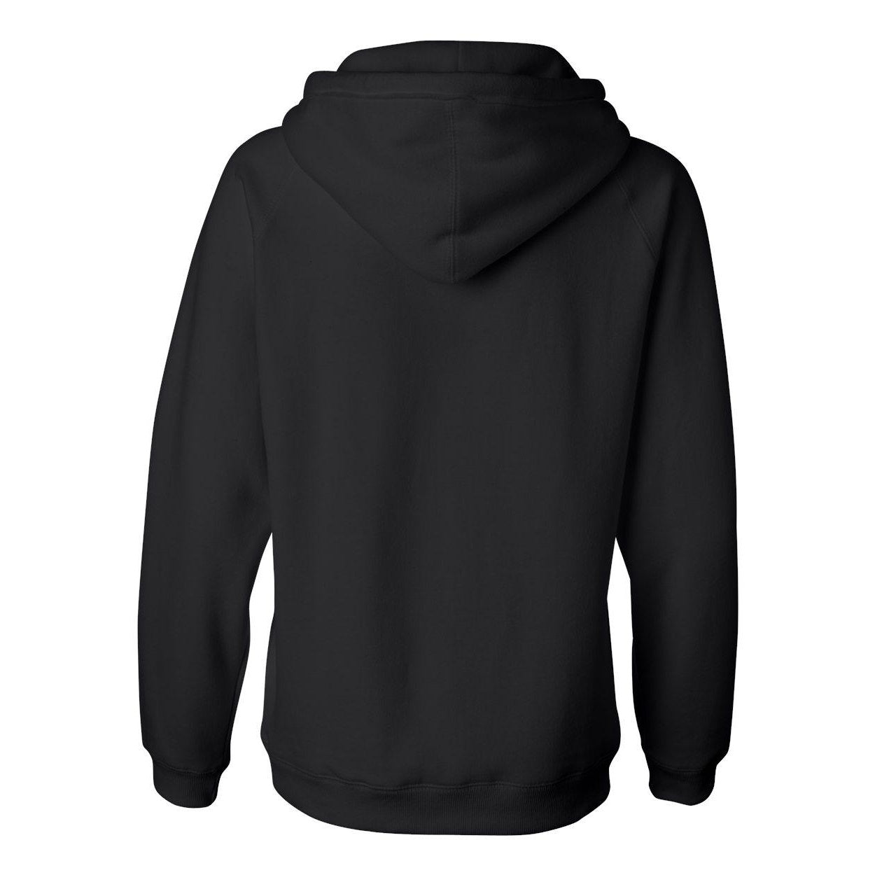 Black - Back - J. America Women's Sueded V-Neck Hooded Sweatshirt