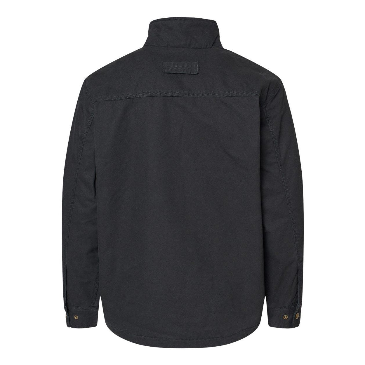 Black - Back - DRI DUCK Endeavor Canyon Cloth Canvas Jacket with Sherpa Lining