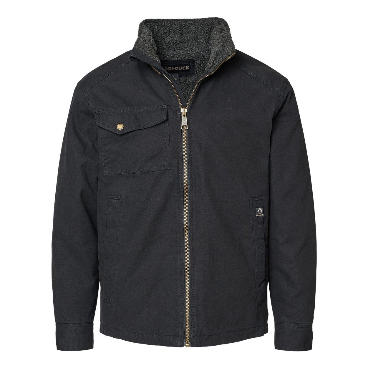 Black - Front - DRI DUCK Endeavor Canyon Cloth Canvas Jacket with Sherpa Lining