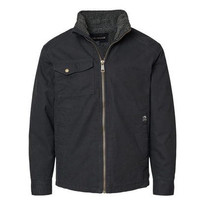 Black - Front - DRI DUCK Endeavor Canyon Cloth Canvas Jacket with Sherpa Lining
