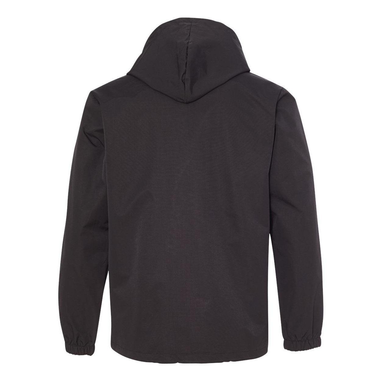 Black - Back - Independent Trading Co. Water-Resistant Hooded Windbreaker