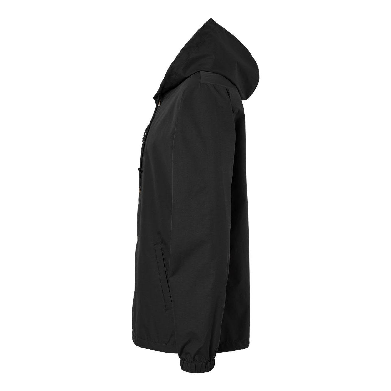 Black - Side - Independent Trading Co. Water-Resistant Hooded Windbreaker