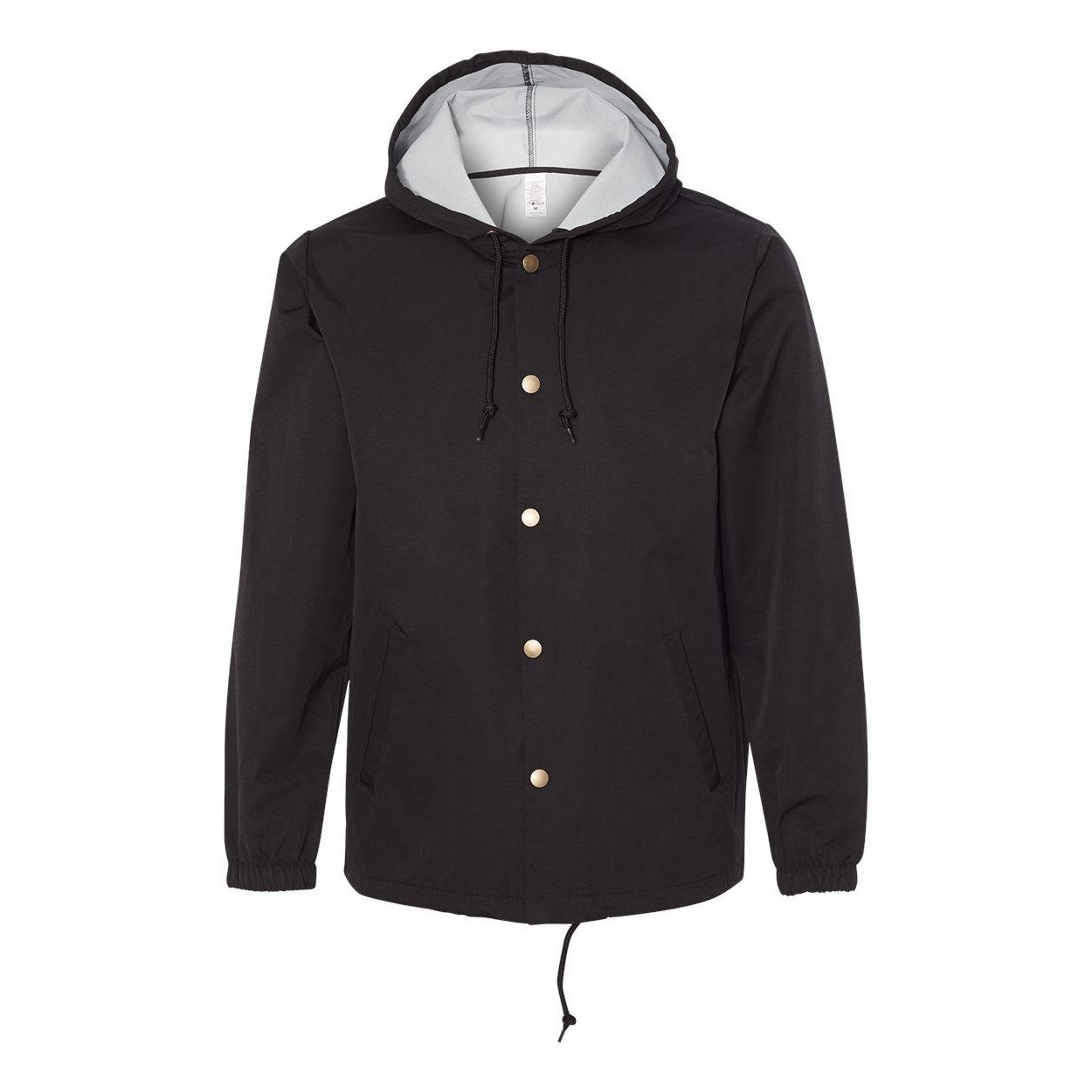 Black - Front - Independent Trading Co. Water-Resistant Hooded Windbreaker